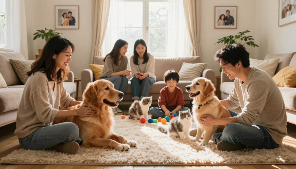 family bonding with pets