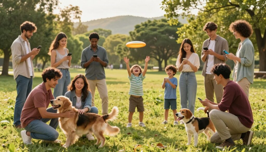 pet owners meeting at a park pet owners meeting at a park